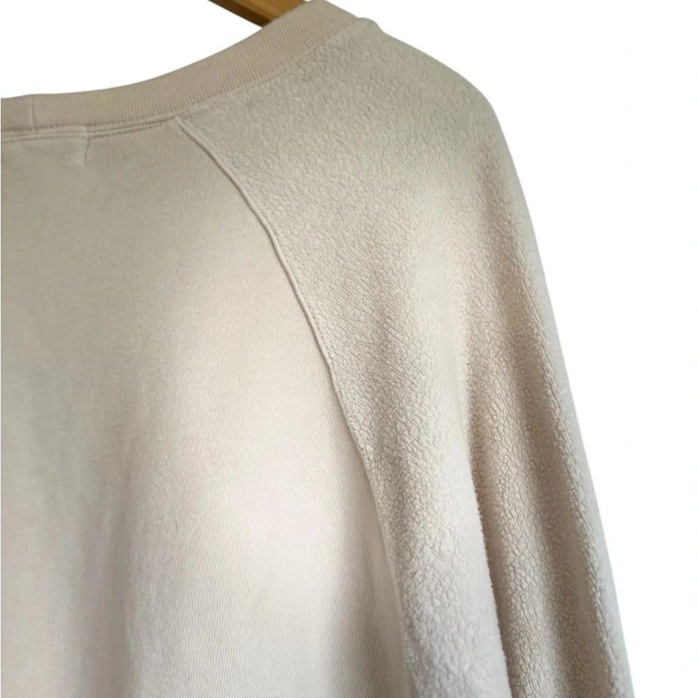 Monrow Women's Reverse Mix Teddy Fleece Sweatshirt W/Side Zipper